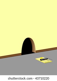 Mousetrap (blank space on the wall for your text)