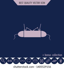 Mousetrap with mouses icon, web design element