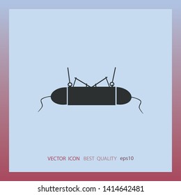 Mousetrap with mouses icon, web design element