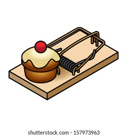 A mousetrap with a muffin.