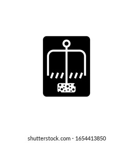 Mousetrap vector icon in black solid flat isolated on white background