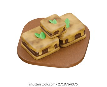 moussaka icon 3d illustration render