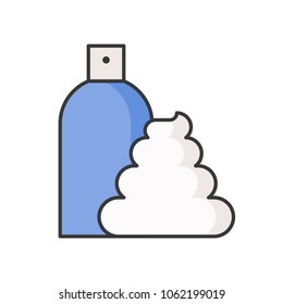 Mousse foam and container, Filled outline icon