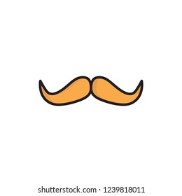 moustace icon vector. barber shop icon with fiil outline style