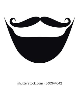 Moustache and beard icon. Simple illustration of moustache and beard vector icon for web
