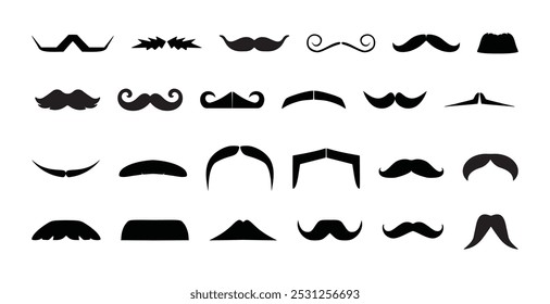 moustache black icon isolated white background