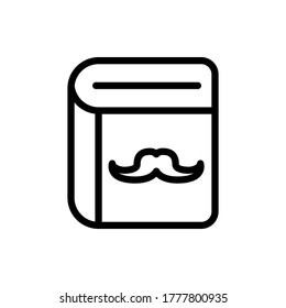 Schnurrbart Buch Symbol Vektorgrafik Umriss Stil. Tag-Ikone-Set des Vaters.