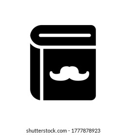 moustache book icon vector illustration glyph style. father's day icon set.