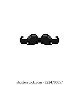 Moustache cartoon pixel art isolated