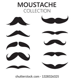 Moustache collection vector design illustration