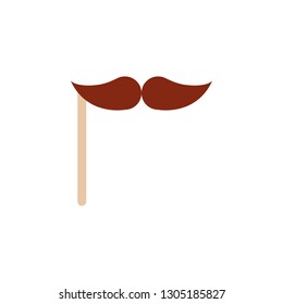 moustache color icon from Brazilian carnival set