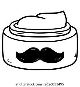 moustache cream illustration hand drawn outline vector