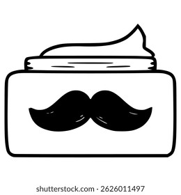 moustache cream illustration hand drawn outline vector
