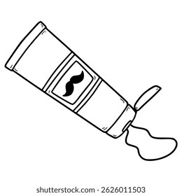 moustache cream illustration hand drawn outline vector