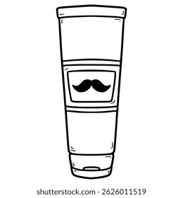 moustache cream illustration hand drawn outline vector