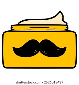 moustache cream illustration hand drawn isolated vector