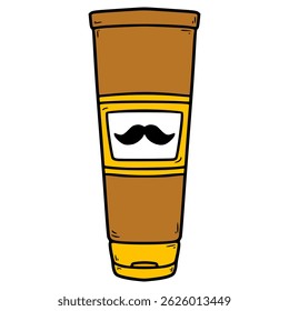 moustache cream illustration hand drawn isolated vector