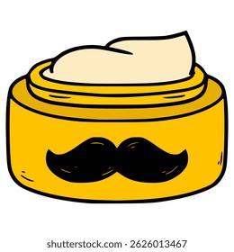 moustache cream illustration hand drawn isolated vector