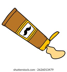 moustache cream illustration hand drawn isolated vector