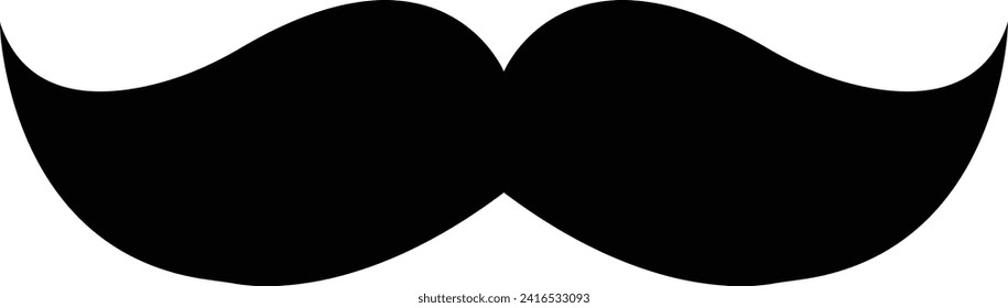 bigote. Elementos decorativos para ambas. vector de accesorios o elemento de símbolo. Icono de bigote estilo retro, bigote texturado, bigote negro de silueta aislado sobre fondo transparente.