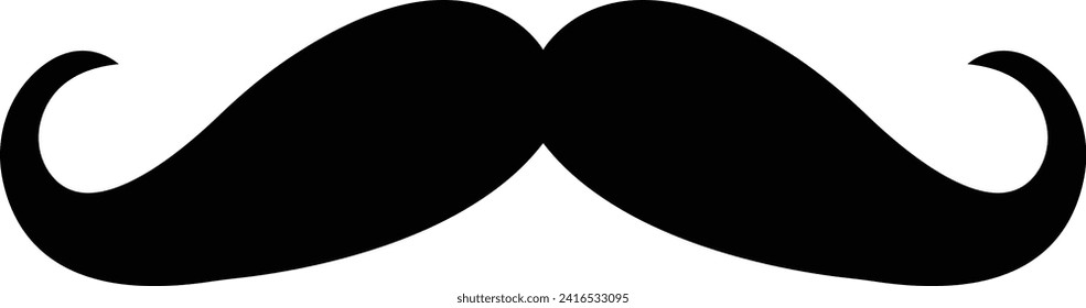 bigote. Elementos decorativos para ambas. vector de accesorios o elemento de símbolo. Icono de bigote estilo retro, bigote texturado, bigote negro de silueta aislado sobre fondo transparente.