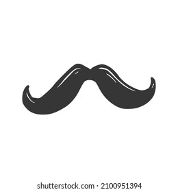 Moustache doodle icon. Hand drawn doodle sketch style. Drawing line simple mouth beard. Isolated vector illustration.