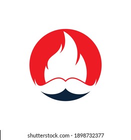 Plantilla de diseño del logotipo del vector de incendio de bigote