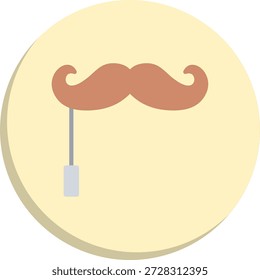 Icono de estilo de círculo plano de bigote