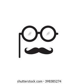 Moustache with glasses Icon Vector