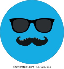 moustache and glassesvector flat icon