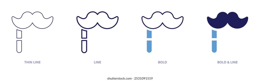 Moustache growth icon in 4 different styles. Thin Line, Line, Bold, and Bold Line. Duotone style. Editable stroke.