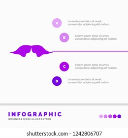moustache, Hipster, movember, male, men Infographics Template for Website and Presentation. GLyph Purple icon infographic style vector illustration.