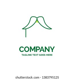 moustache, Hipster, movember, male, men Flat Business Logo template. Creative Green Brand Name Design.