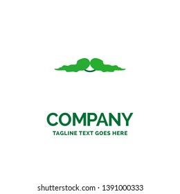 moustache, Hipster, movember, male, men Flat Business Logo template. Creative Green Brand Name Design.