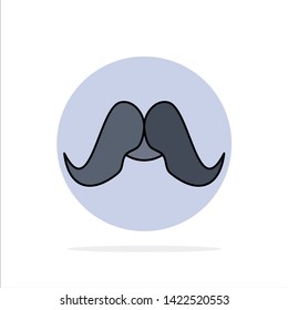 moustache, Hipster, movember, male, men Flat Color Icon Vector