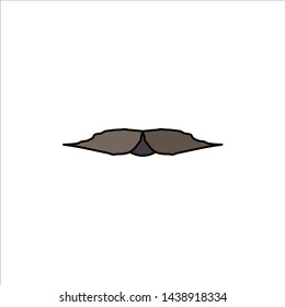 moustache, Hipster, movember, male, men Flat Color Icon Vector