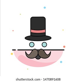 moustache, Hipster, movember, santa Clause, Hat Flat Color Icon Vector. Vector Icon Template background