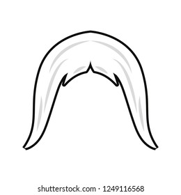 moustache hipster on white background