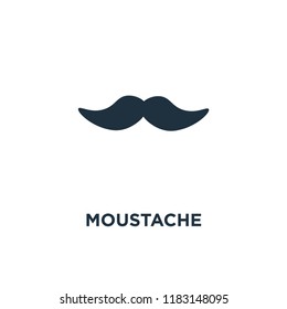 Moustache icon. Black filled vector illustration. Moustache symbol on white background. Can be used in web and mobile.