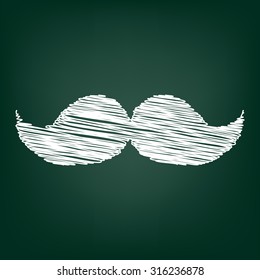 moustache icon with chalk effect 