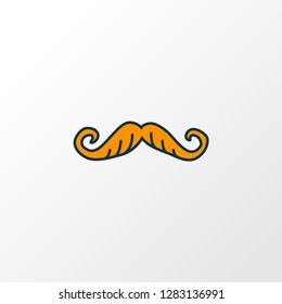 Moustache icon colored line symbol. Premium quality isolated mustache element in trendy style.