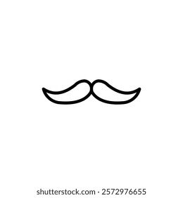 Moustache icon flat editable icon mark