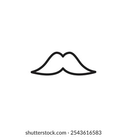 Moustache icon Flat line illustration