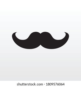 Moustache icon isolated style vector illustration. Black mustache Masculine, male, fathers fashion style element on white Background.