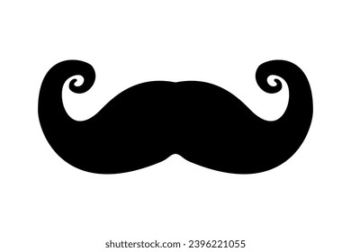 Moustache icon isolated, whiskers sign - stock vector