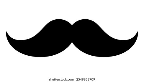 Moustache icon isolated, whiskers sign - vector