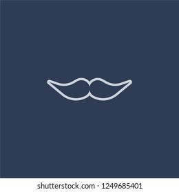 Moustache icon. Moustache linear design concept from Circus collection. Simple element vector illustration on dark blue background.