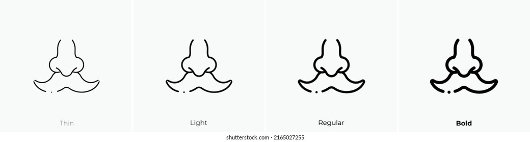 moustache icon. Linear style sign isolated on white background. Vector illustration.