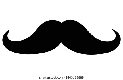 Moustache icon or logo isolated sign symbol vector illustration with curly whisker.