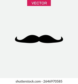 moustache icon or logo isolated sign symbol vector, flat black simple illustration for web and app..eps